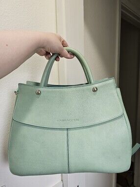 Massaccesi Mint Green Handmade Vachetta Leather Charlotte Satchel GUC
